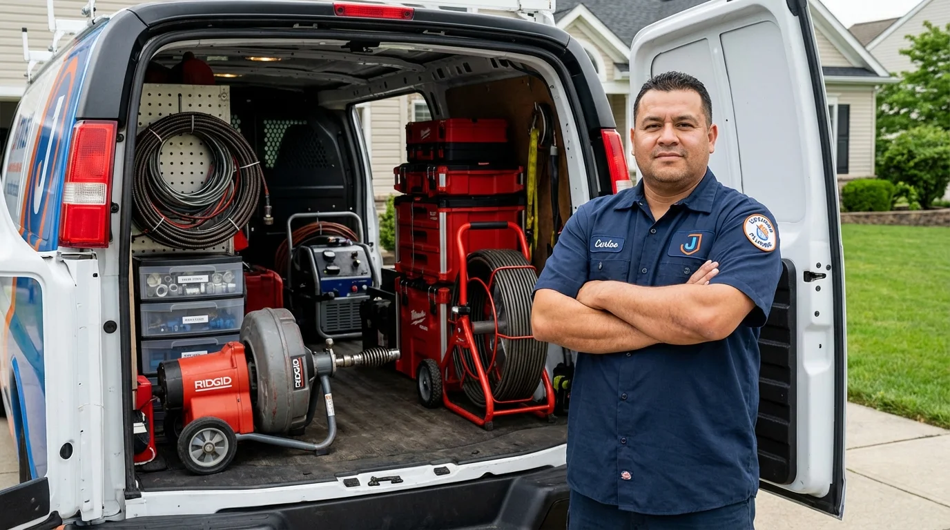 Professional drain cleaning equipment and Johns Plumbing LLC plumber in Gurnee